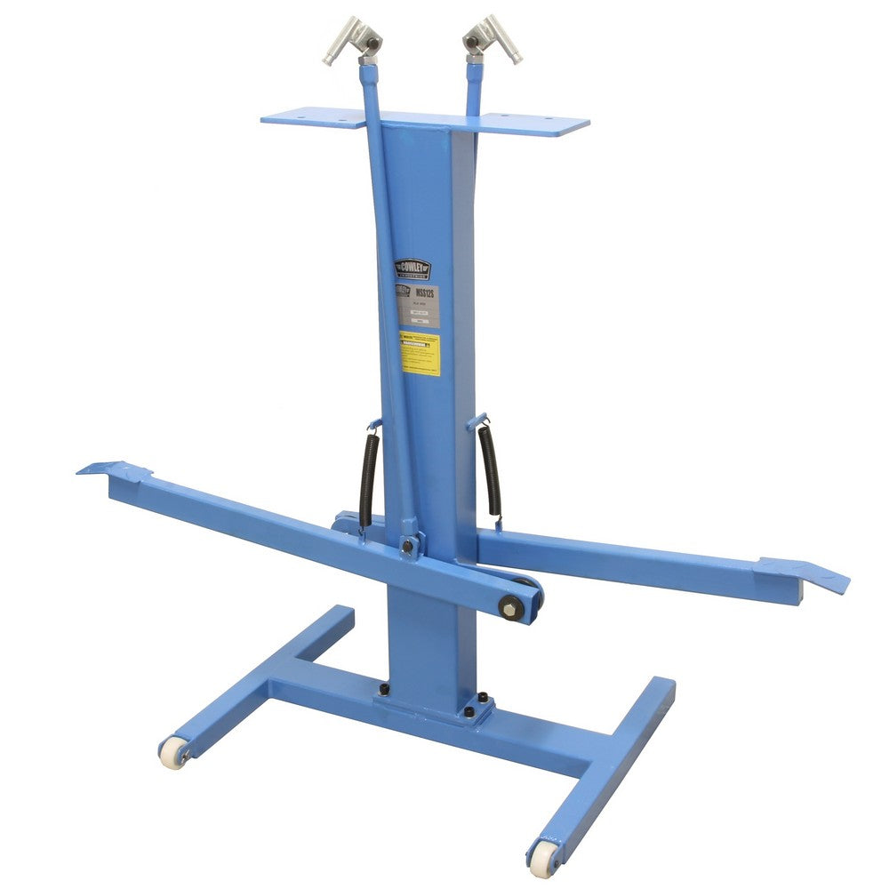 Support sur pied avec commande au pied pour machines à rétreindre et à étirer